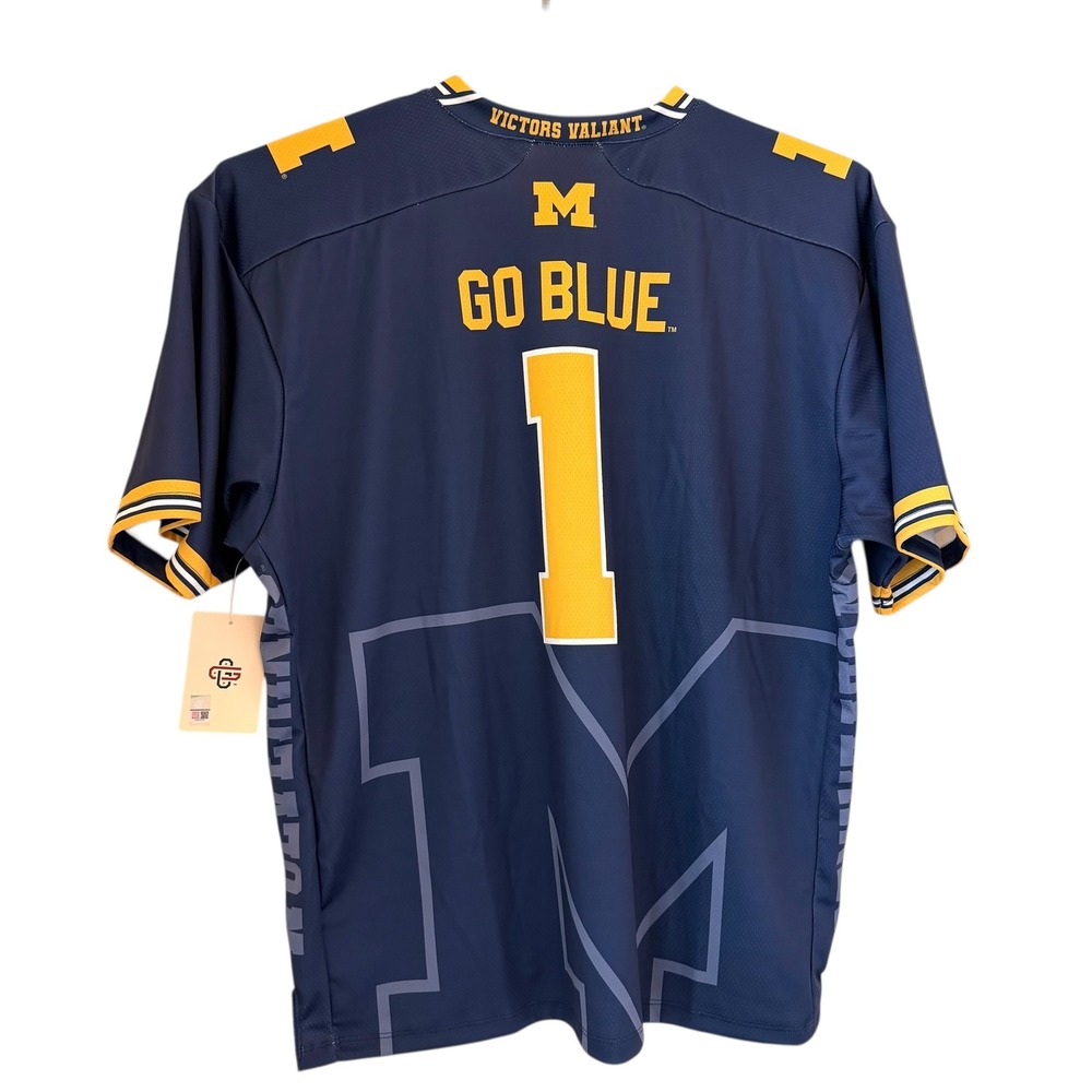 Michigan Wolverines 1 Icon Gameday Greats Football Jersey Navy Blue Men 2XL NEW - Picture 6 of 14
